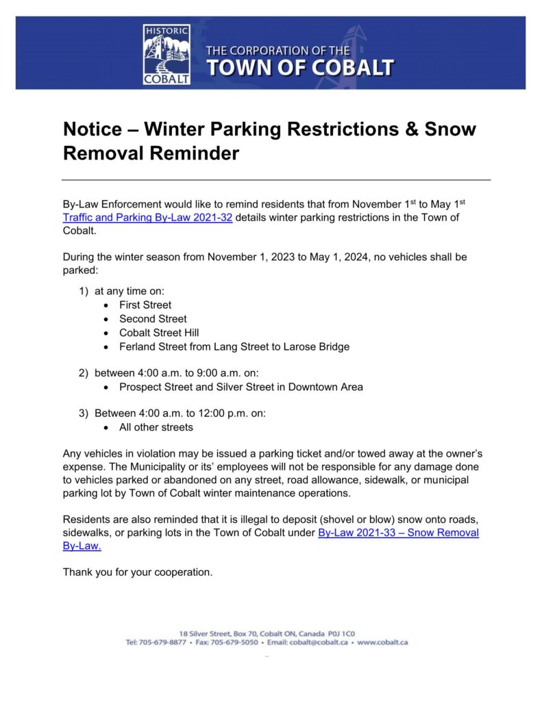 Winter Parking Restrictions and Snow Removal