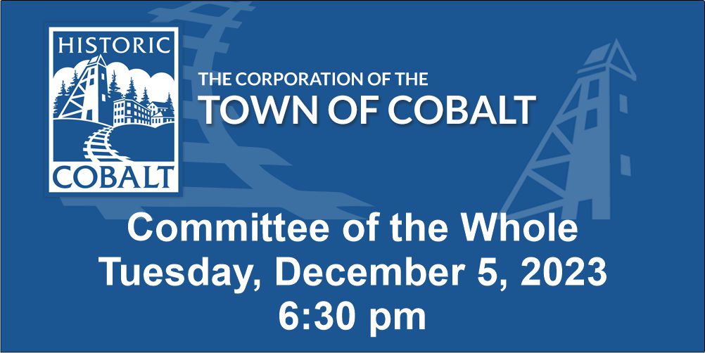 COBALT COMMITTEE OF THE WHOLE MEETING - Tuesday, December 5, 2023 - 6:30 pm