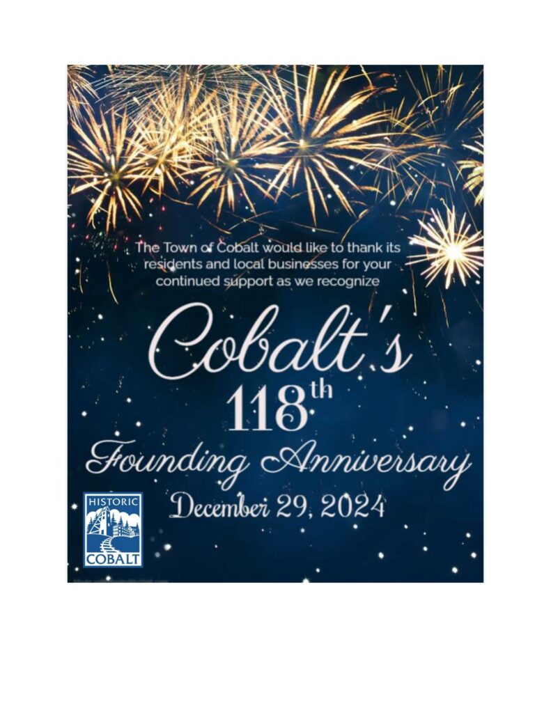 Cobalt's 118th founding anniversary December 29th, 2024