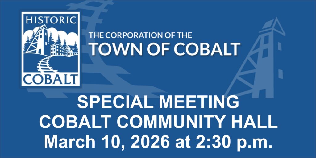 SPECIAL MEETING COBALT COMMUNITY HALL March 10, 2026 at 2:30 p.m.