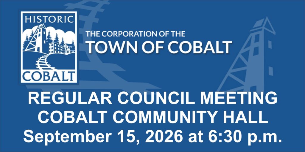REGULAR COUNCIL MEETING COBALT COMMUNITY HALL September 15, 2026 at 6:30 p.m.